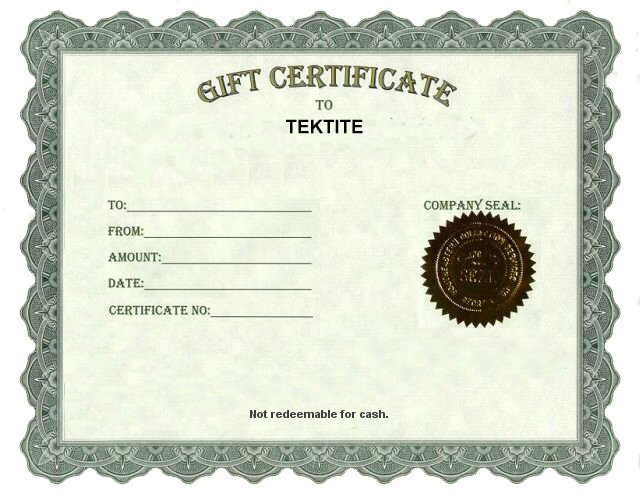 Tektite Gift Certificate